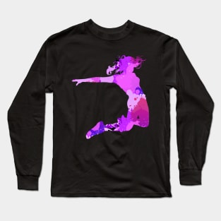 Dance Off Jumping Girl Cool Magical Vivid Design Long Sleeve T-Shirt